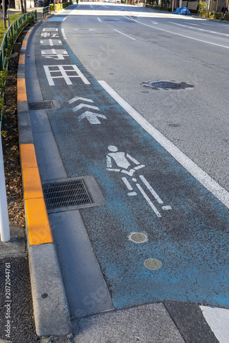 道路標示　自転車専用レーン