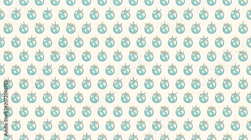 Seamless pattern of illustrated teal teapots with seamless background beverage