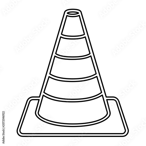 Clean flat vector line icon of a training cone, ideal for sports drills, traffic practice, coaching apps, gym signage, and safety layouts.
