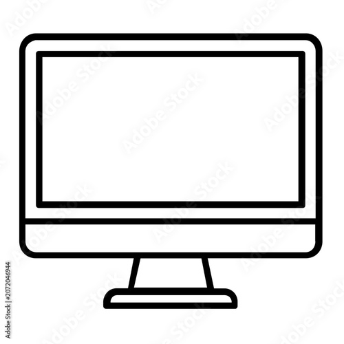 Clean flat vector line icon of a VAR monitor screen, ideal for football review interfaces, referee technology apps, and sports broadcast graphics.