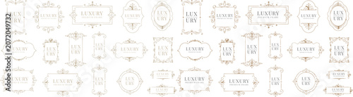 Tableau sur toile Set of luxury label and tag templates with floral design