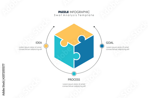 3 points circular infographic element template with icons and colorful flat style, can use for presentation slide diagram puzzle.