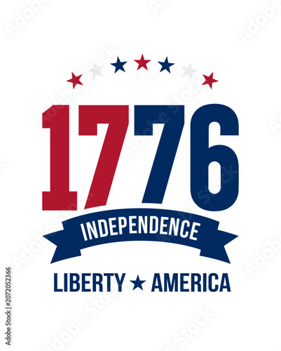 1776 Independence Day Liberty America Typography Patriotic Vector Illustration Art