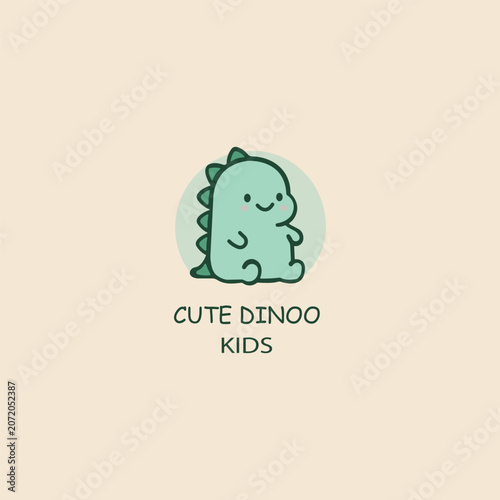 dinosaurus cute baby logo design