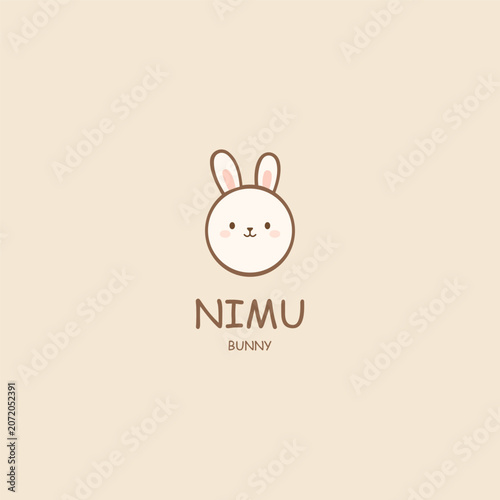 bunny face logo design looking at the camera