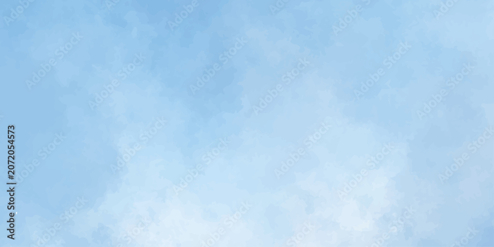 Fototapeta premium Blue watercolor background texture with soft abstract cloudy paint washes for banner designs and creative backdrops. Soft light blue watercolor washes and subtle gradients.