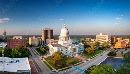 jackson mississippi usa downtown cityscape at the capitol