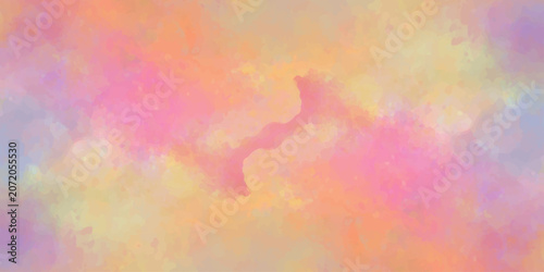 Canvas Print Abstract pastel watercolor background with soft pink orange and purple blending textures for artistic design concepts