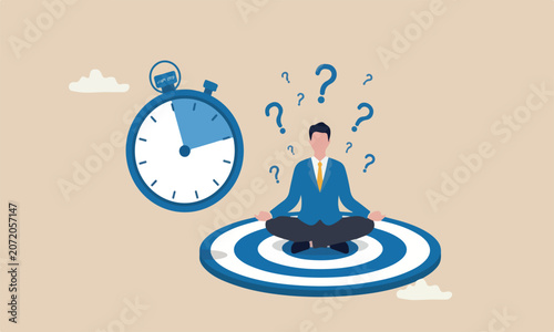 Foto Self, professional work or achieve goal before deadline, time management, produc