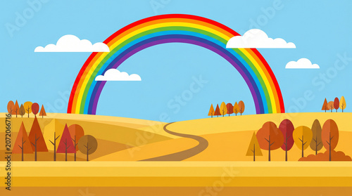 landscape with rainbow