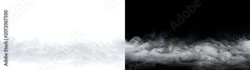 Obraz na plátně Fog soft white ground mist layer with realistic atmospheric texture for overlays