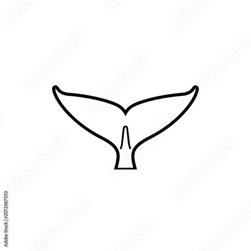 Whale tail minimalist line art drawing.