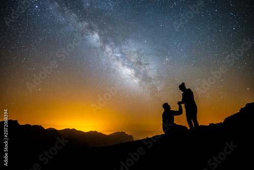 Photos Man proposing to woman under the stars in La Palma, Canary Islands