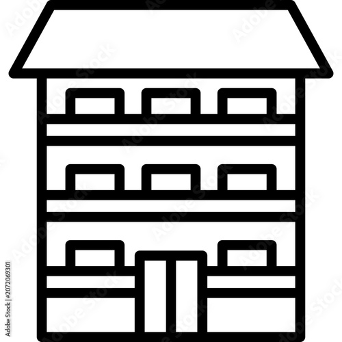 apartment icon illustration design with outline