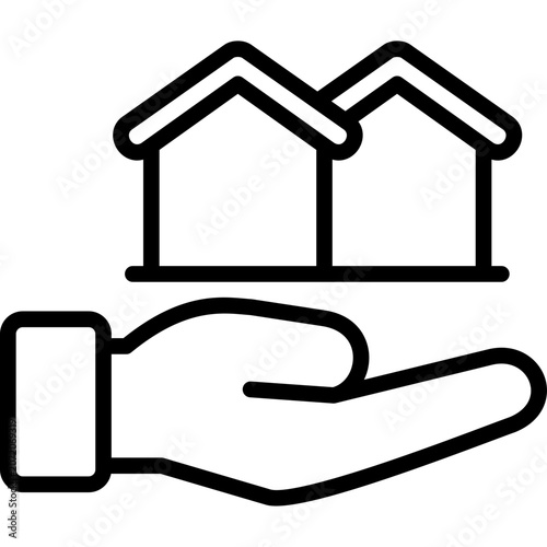 assets icon illustration design with outline