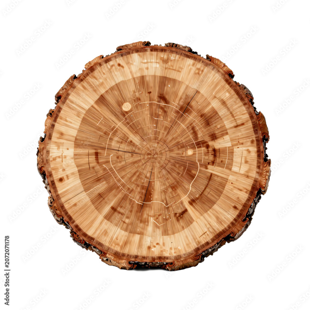 Obraz premium Close up of a tree slice showing its rings, texture, and organic form