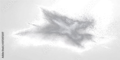 Fotografie Abstract representation of a bird's silhouette dissolving into countless particles, symbolizing freedom, transformation, and ephemeral nature