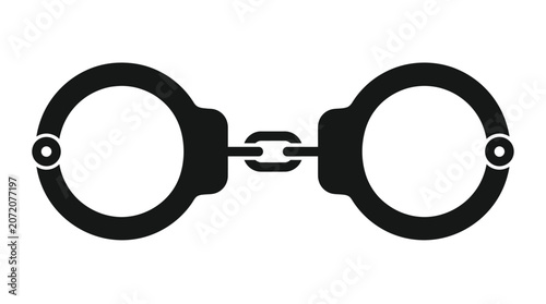 Foto Handcuffs In Silhouette Style Black And White Graphic