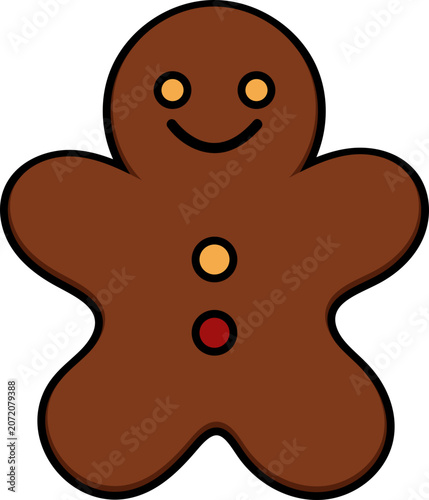 Cute Gingerbread Man Cookie Icon