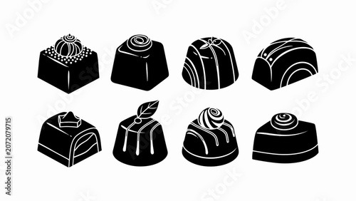 Foto Assortment of Gourmet Chocolates Collection - Vector Art
