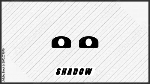 Minimalist Graphic Animation of Shadow Eyes Peeking Out