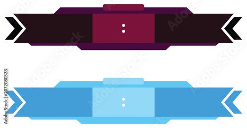 Vector game UI scoreboard banners in blue and dark purple colors