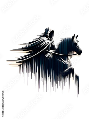 black silhouette of a horse