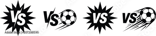 Photos Vs versus icons with soccer ball