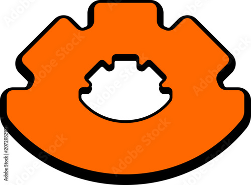 Orange Industrial Gear Icon Vector