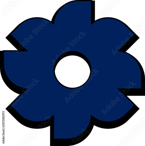 Dark Blue Stylized Flower Icon