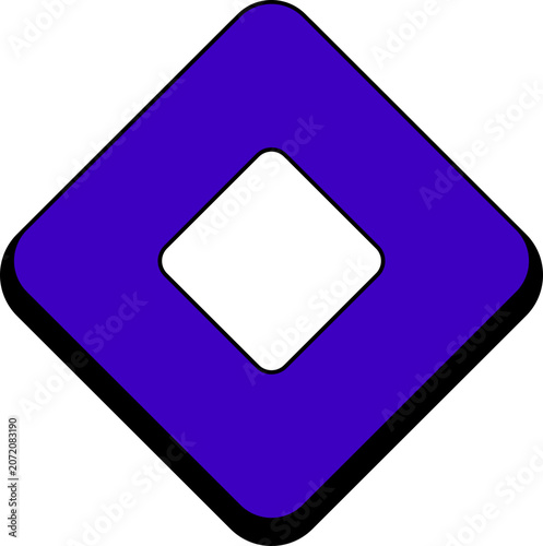 Purple Diamond Geometric Icon Graphic