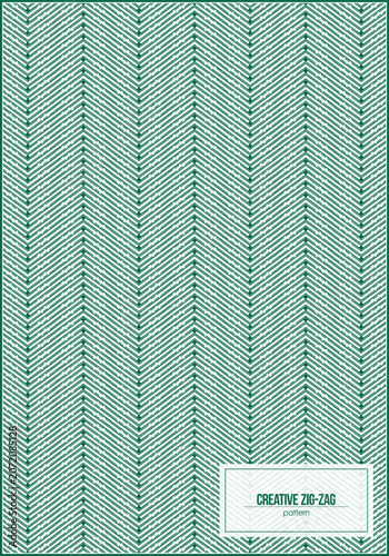 creative green zig zag lines pattern with simple ornament
