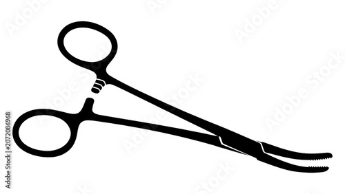 Obraz na płótnie Medical hemostat forceps icon, surgical instrument for clamping blood vessels