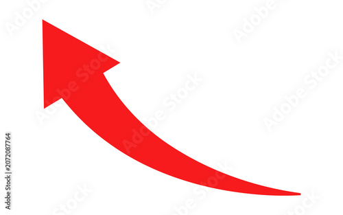 Curved Red Left Arrow Icon