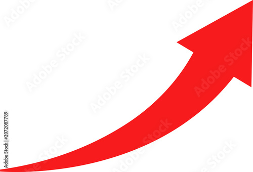 Curved Red Up Arrow Icon