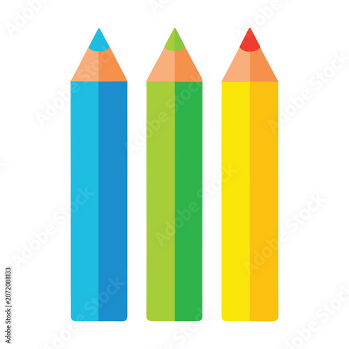 Set of colorful pencil vector illustration isolated on light background. Back to school vector elements. 
