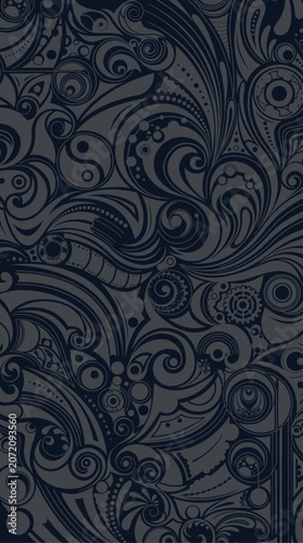 Tableau sur toile Vector illustration recreate ima… with floral swirling patterns