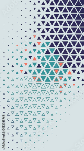 Fotografia Vibrant triangular patterns unfold in a mesmerizing display of colorful geometric shapes