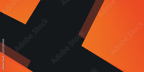 Dark Abstract Geometric Background with Orange Polygon Shapes