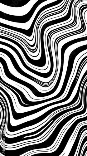 Slika na platnu Vector illustration recreate image with swirling black and white lines forming a