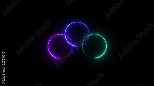 Glowing neon light circle loading icon animation.