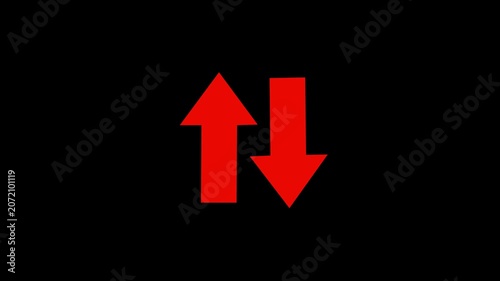 The Two Lane highway street sign icon isolated on black background vector Illustration. Up and down arrow icon.
