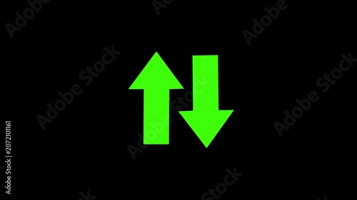 The Two Lane highway street sign icon isolated on black background vector Illustration. Up and down arrow icon.