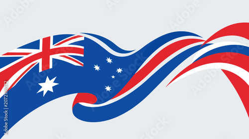 Abstract australian flag wave