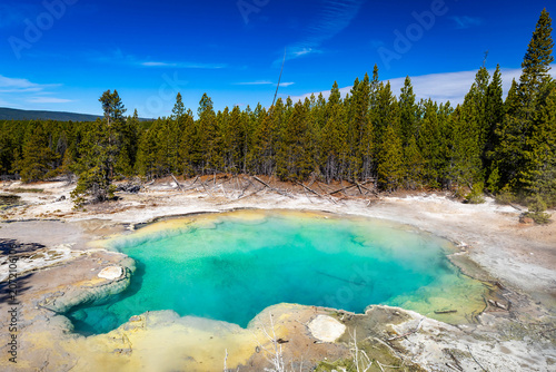Foto Scenic turquoise pool at Norris Geyser Basin