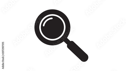 Magnifying Glass Search Icon Black Solid Silhouette Zoom Loupe Tool