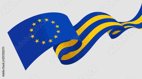 European union flag wave banner