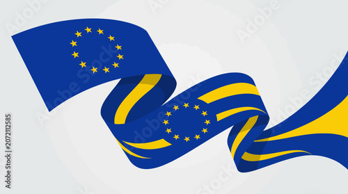 European union flag wave