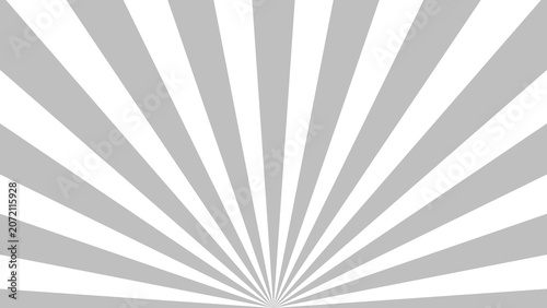 Fotografie Abstract sunburst gray and white half radial rising sunrays background perfect for modern designs, advertisement, presentations and banners