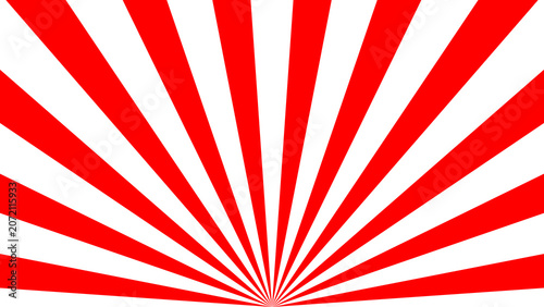 Fotografie Abstract sunburst red and white half radial rising sunrays background perfect for modern designs, advertisement, presentations and banners